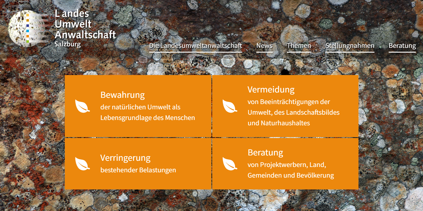 Startseite der Landesumweltanwaltschaft Salzburg
