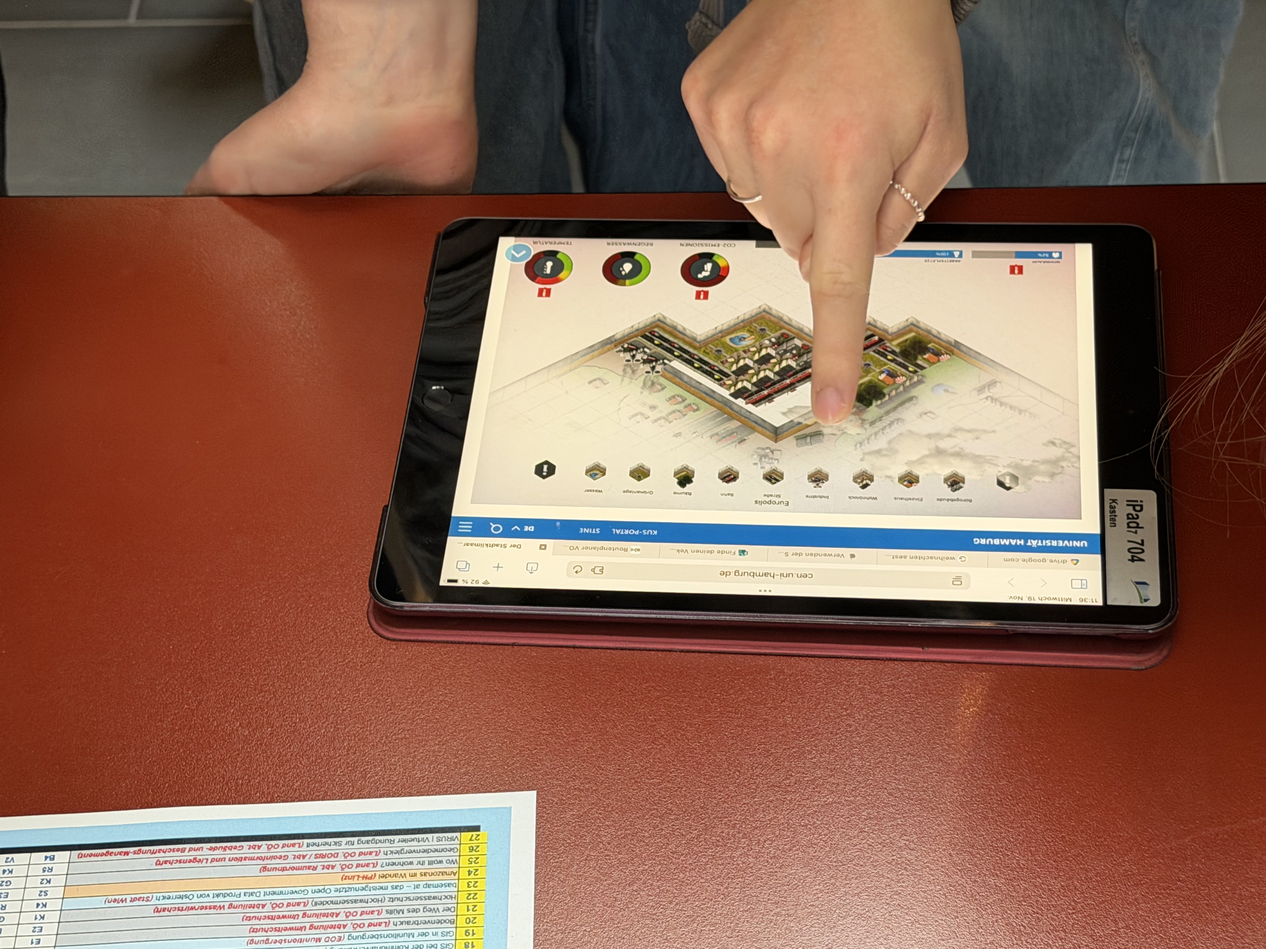 Schüler*innen planen in Gruppen ihre eigene Stadt.