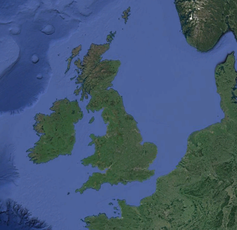 Satellitenbild von Großbritannien